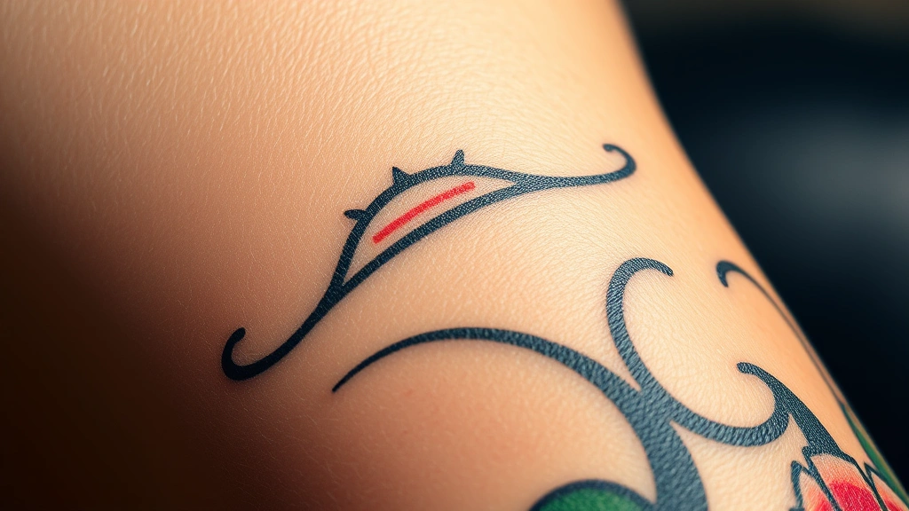Close-up of a fresh tattoo on skin showing vibrant colors and initial swelling with clean bandaging, professional studio lighting