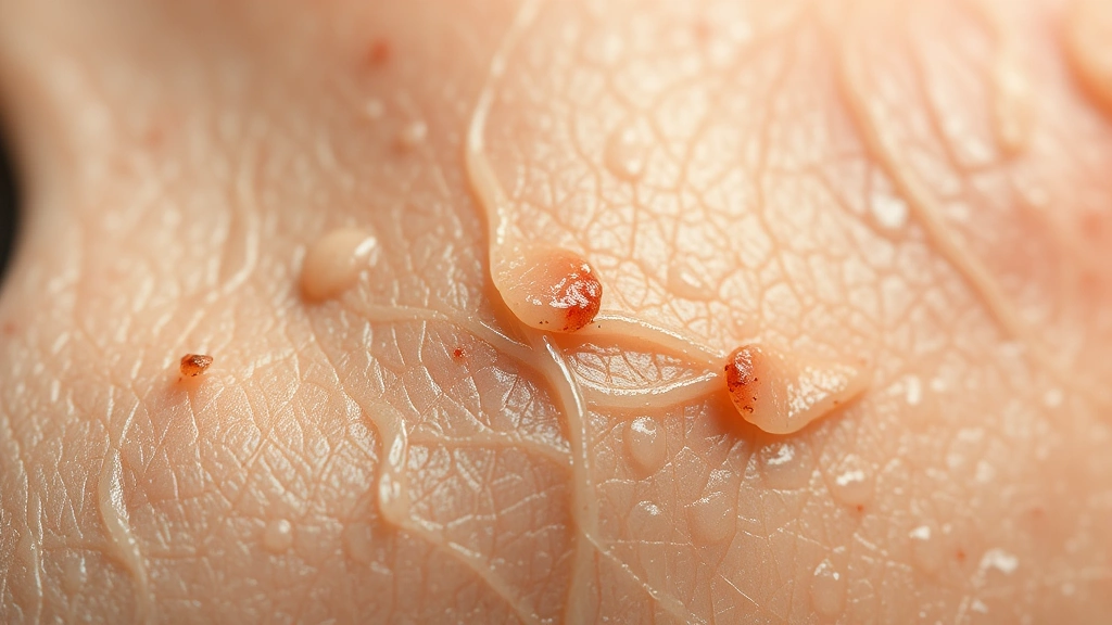 Macro photography of tattoo skin during peeling phase showing natural skin texture, no visible wounds, soft natural lighting, detailed dermis layers visible