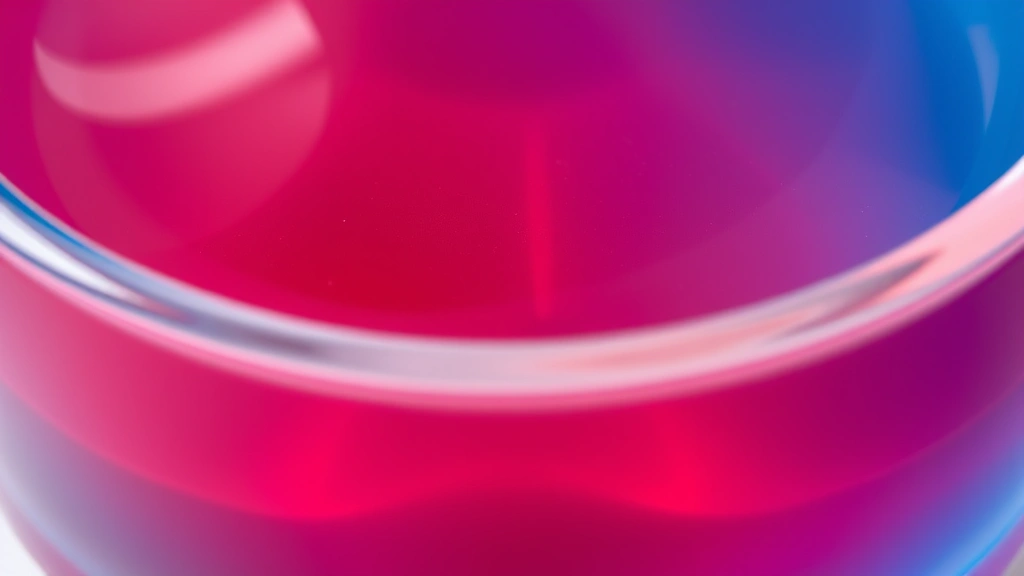 Close-up of translucent jello in a clear glass bowl with vibrant red or blue color, showing perfect jiggly texture and smooth surface