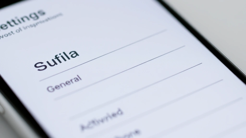 Close-up of iPhone screen showing Settings app with General menu visible, minimalist design, clean interface
