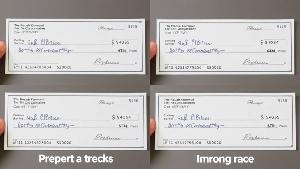 Split-screen comparison showing two different check endorsement styles side by side on check backs, demonstrating proper vs improper formats