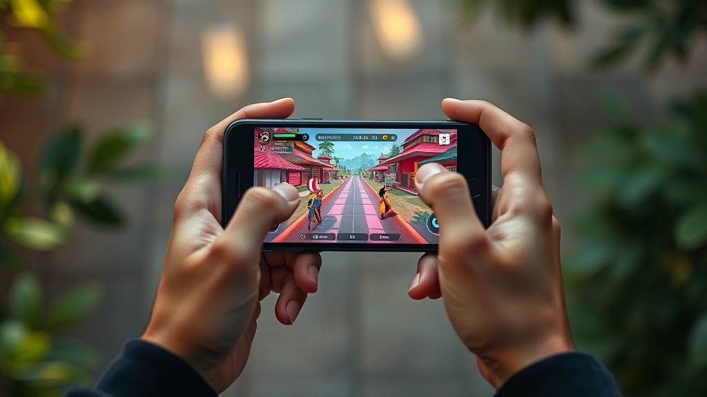 Close-up of hands holding a smartphone upside down, showing game screen with Inkay evolution animation in progress, soft natural lighting from above