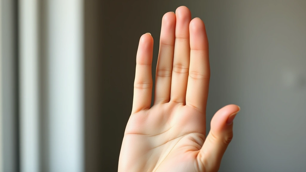 Close-up of open hand showing relaxed neutral finger position with gentle curvature, professional photography, natural lighting