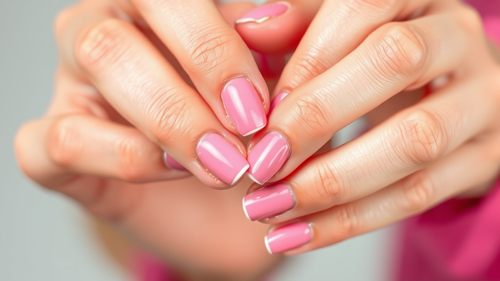 Close up hands with nail glue accident, beauty mishap, adhesive on fingers, no text no words no letters