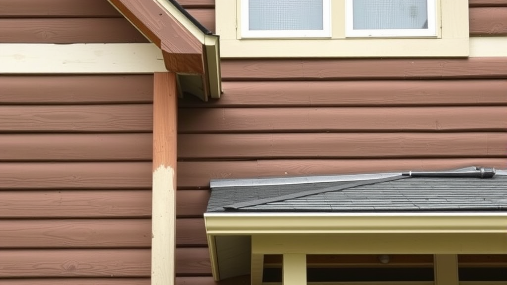 Painted wooden house exterior with protective coatings, well-maintained siding and trim, prevention concept, no text no words no letters