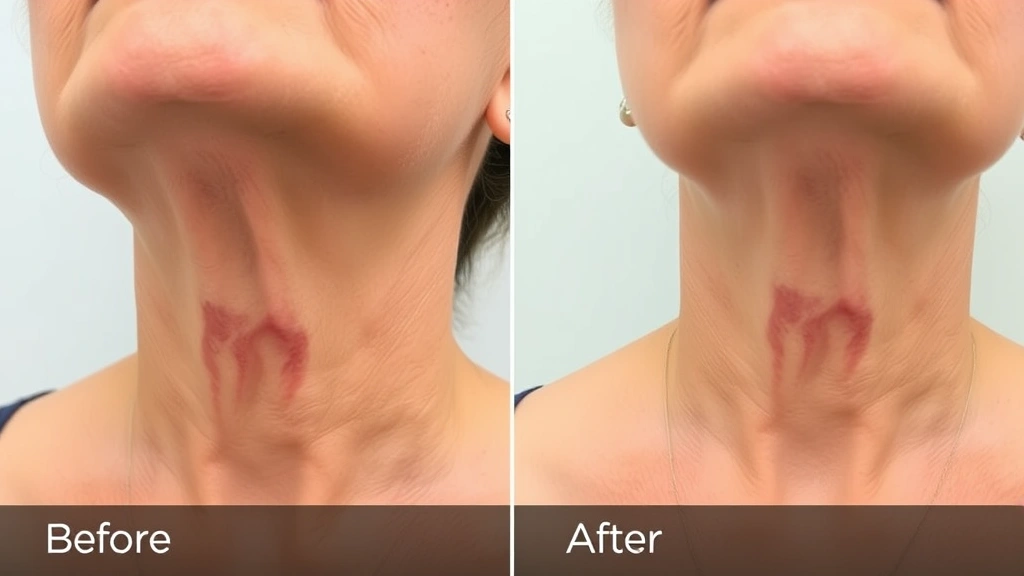 Before and after comparison showing neck area gradually healing, demonstrating visible reduction in bruising over several days with treatment