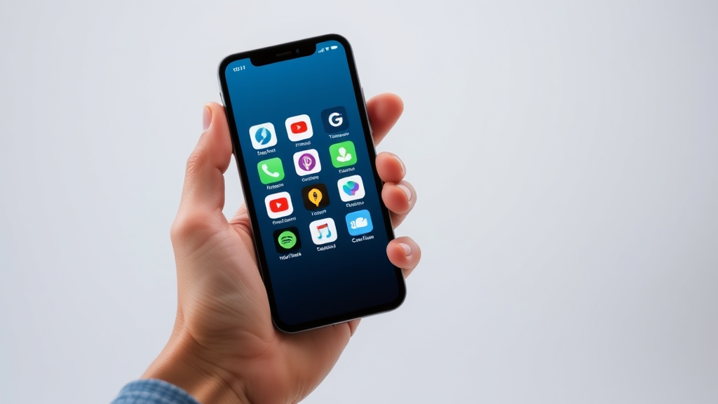 Hand holding smartphone showing various money-making apps icons on screen, no text no words no letters