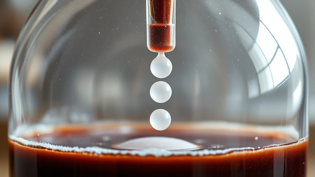 Clear glass carboy showing wine fermentation in progress with visible sediment at bottom, airlock bubbling gently
