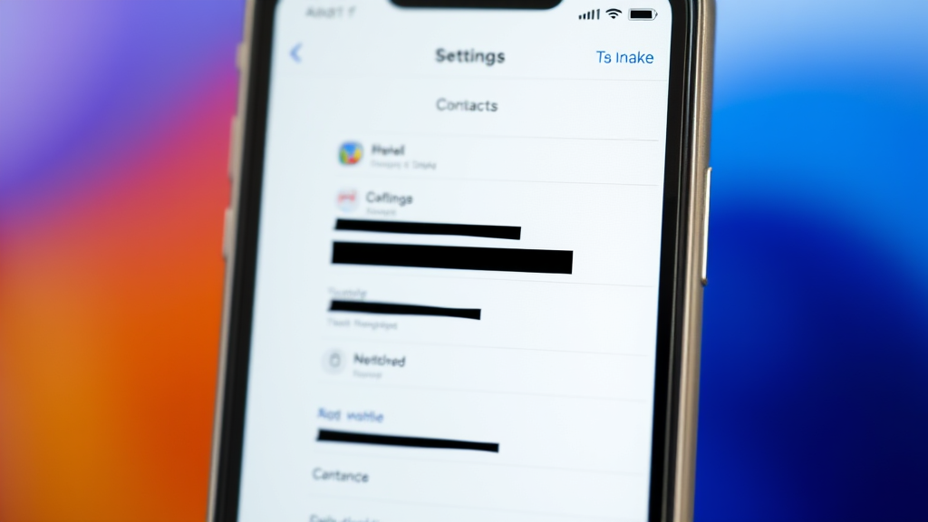 iPhone screen displaying blocked contacts settings menu interface no text no words no letters