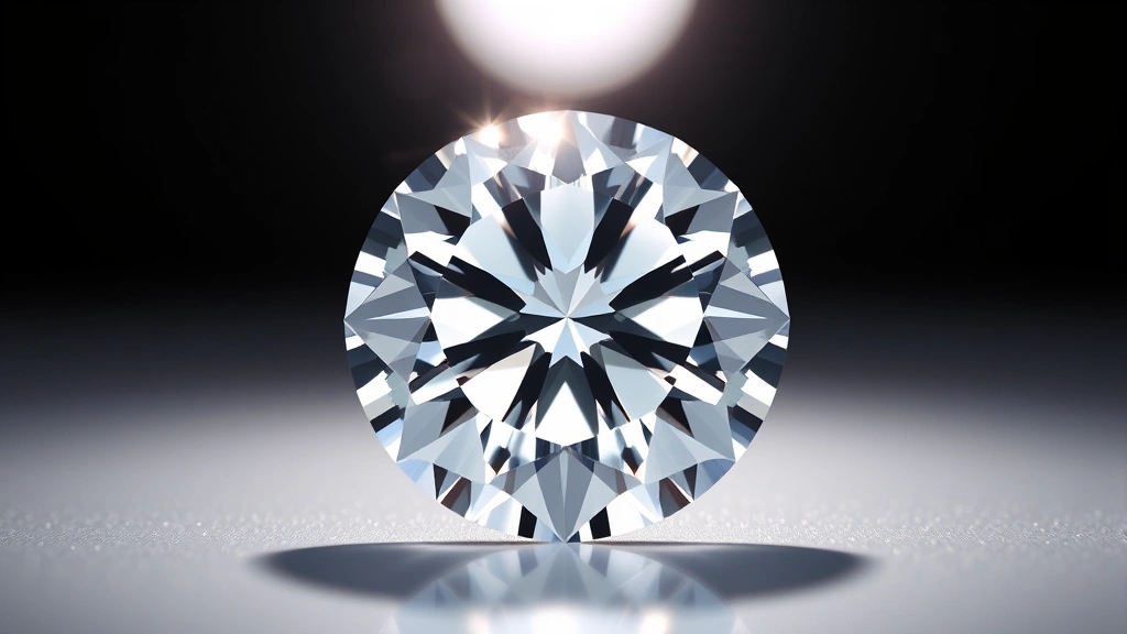 Close-up macro photography of a brilliant-cut diamond under bright studio lighting showing crisp facet edges and white light sparkle reflections