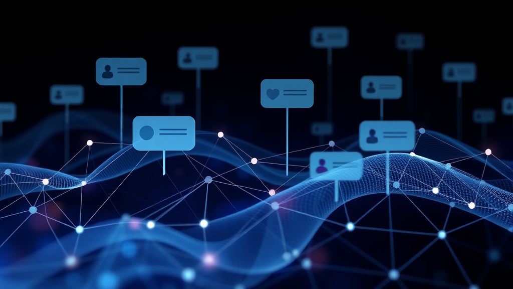 Abstract representation of digital connectivity, notification waves, engagement network, communication flow, modern tech illustration, no text, no words, no letters