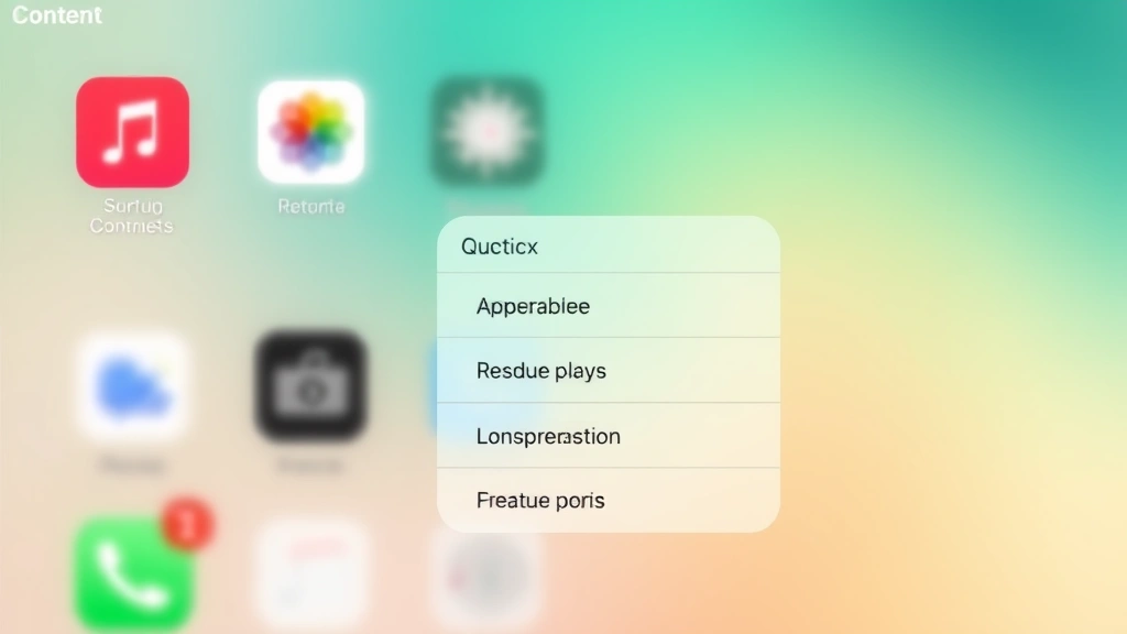iPhone screen showing context menu appearing after long-pressing an app icon, with options displayed in a popup menu