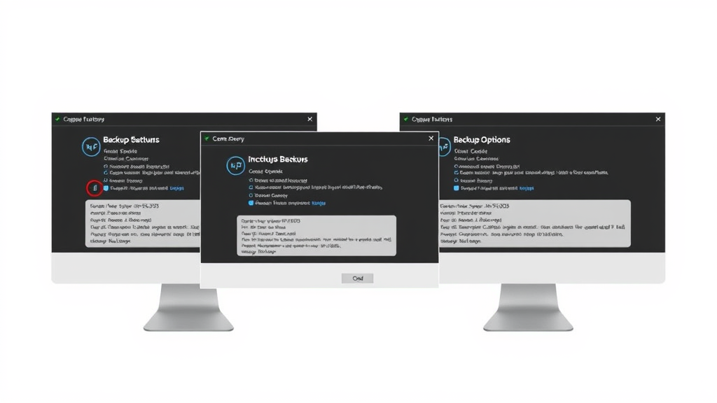 Computer system restoration process with recovery interface screens showing backup options, no text, no words, no letters