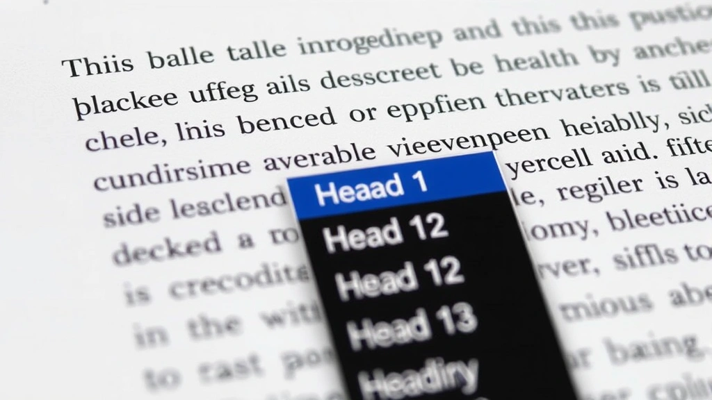 Close-up of Word document with applied heading styles visible in style dropdown menu, showing Heading 1, Heading 2, and Heading 3 hierarchy
