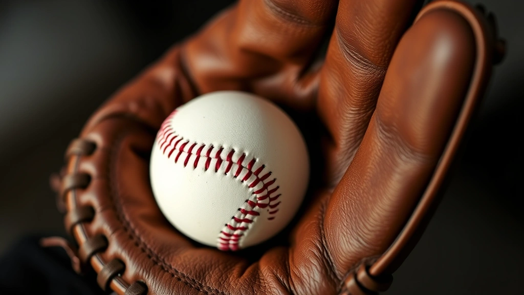 Baseball glove with baseball pressed inside the palm pocket during overnight storage, demonstrating passive pocket formation method