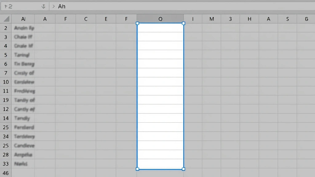 Excel spreadsheet with frozen column highlighted by thin blue vertical line, demonstrating visual freeze boundary, scrolling action implied, data table with multiple rows and columns visible, clear freeze distinction shown