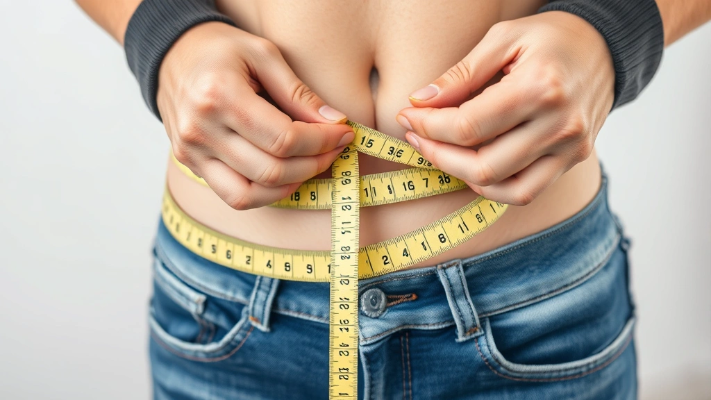 Close-up of hands holding soft measuring tape properly positioned around torso, tape perfectly level and parallel to ground, showing how to read measurement markings clearly without compression