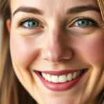 Close-up of a woman's face smiling warmly, with soft natural lighting and a neutral background, representing the name Siobhan in a welcoming context