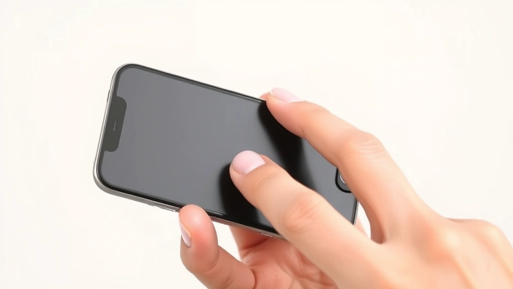 Person tapping back of iPhone 16 with two fingers for Back Tap screenshot gesture, device held at slight angle showing back surface, clean neutral background, demonstrating proper finger positioning