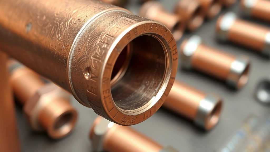 Finished soldered copper pipe joint showing smooth shiny solder bead around the fitting seam, cooled and cleaned joint, multiple completed connections in background showing consistent quality
