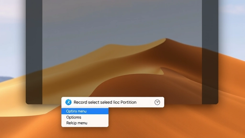 Screenshot toolbar floating at bottom of Mac screen with Record Selected Portion button and Options menu clearly visible, modern macOS design